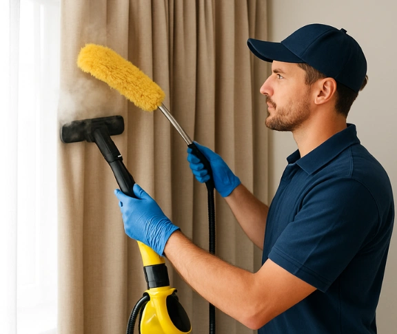 Trusted blind cleaning technician Matty Curtain Cleaning bli-bli QLD