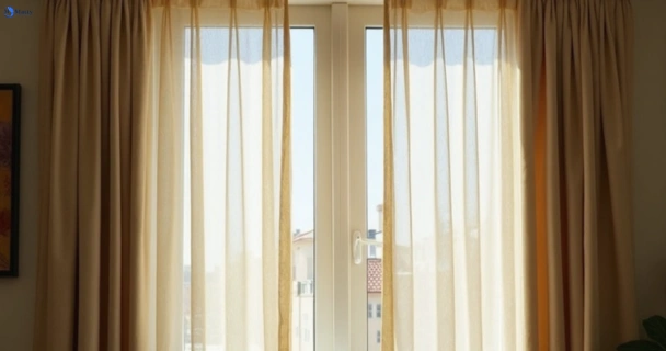 Dull dusty drapes in bli-bli before professional cleaning